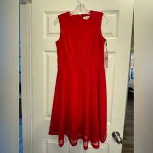 Calvin Klein Illusion-Trim Fit & Flare Dress | Size 8